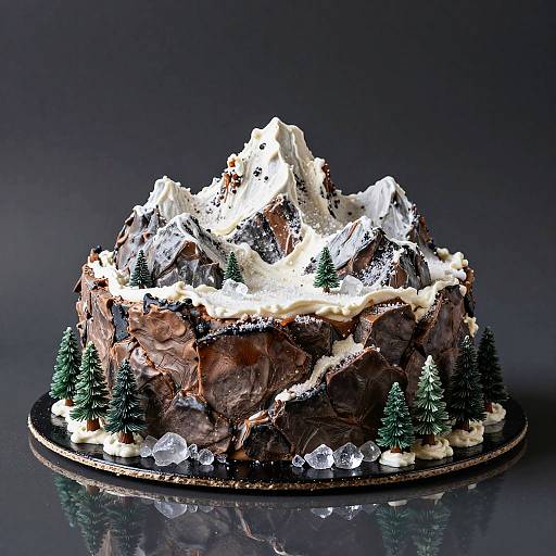 Realistic Mountain Cake with Edible Details