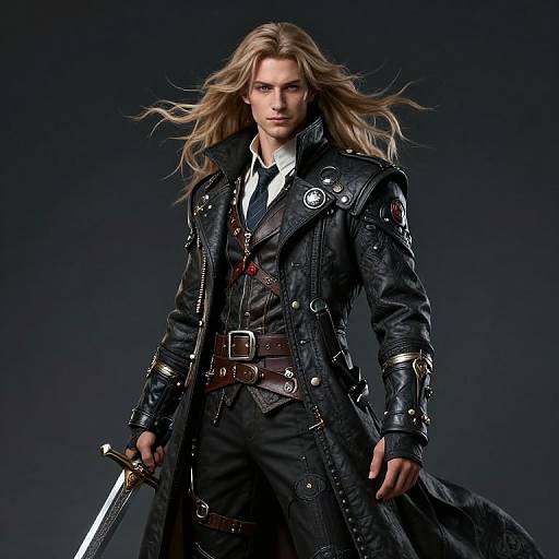 Fantasy Warrior with Flowing Hair