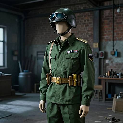 Mannequin in Detailed Military Uniform