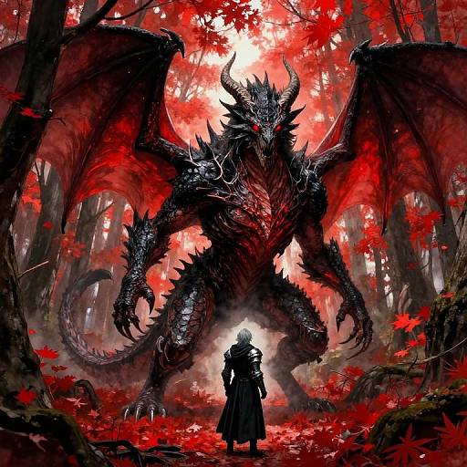 Epic Dragon Demon vs Cloaked Knight