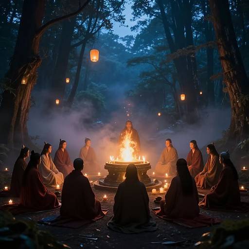 Mystical Twilight Ritual Scene