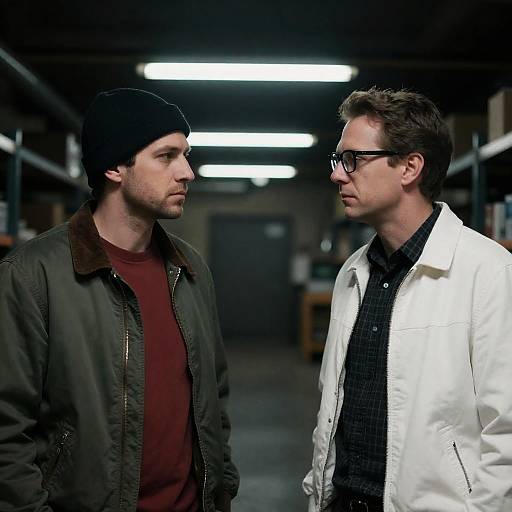 Intense Confrontation in Industrial Setting