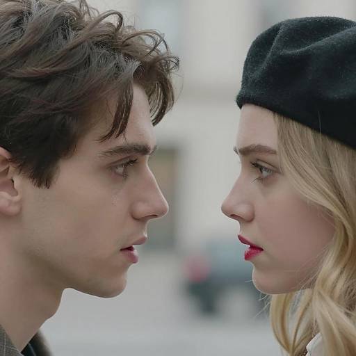 Intimate Close-Up of Couple in Focus