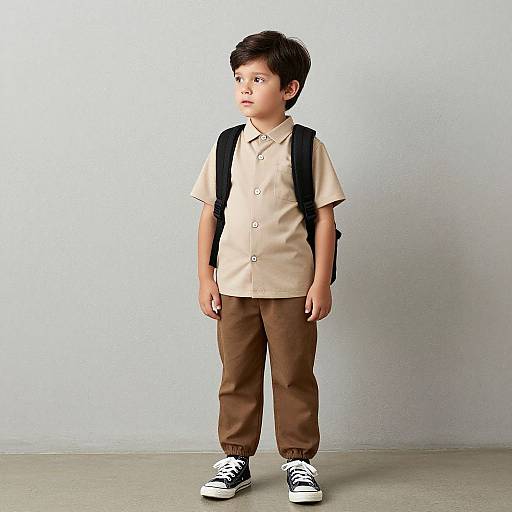 Boy in Sam Costume with Backpack