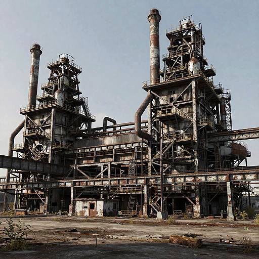 Industrial Gothic Factory Complex Rendering