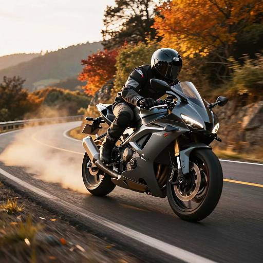 S7 Sport Motorcycle Racing Autumn Road