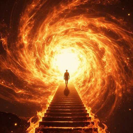 Ascending Fiery Staircase to Vortex