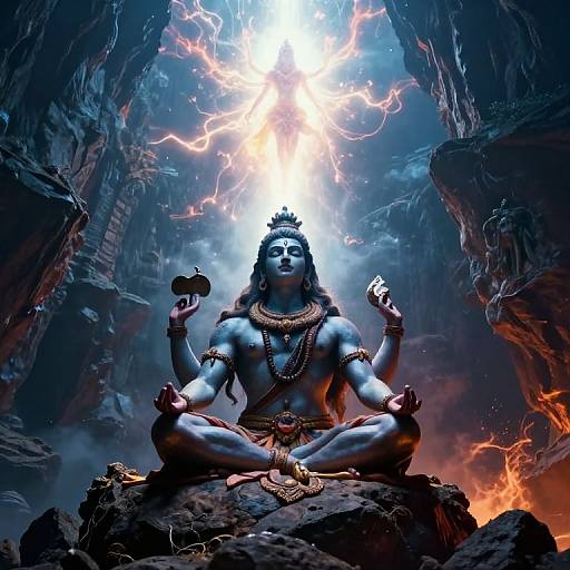 Shiva and Ascending Ethereal Light
