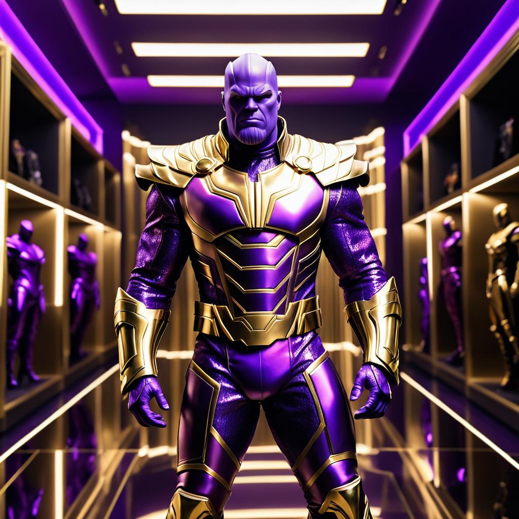 Cinematic Fashion Scene Featuring Thanos