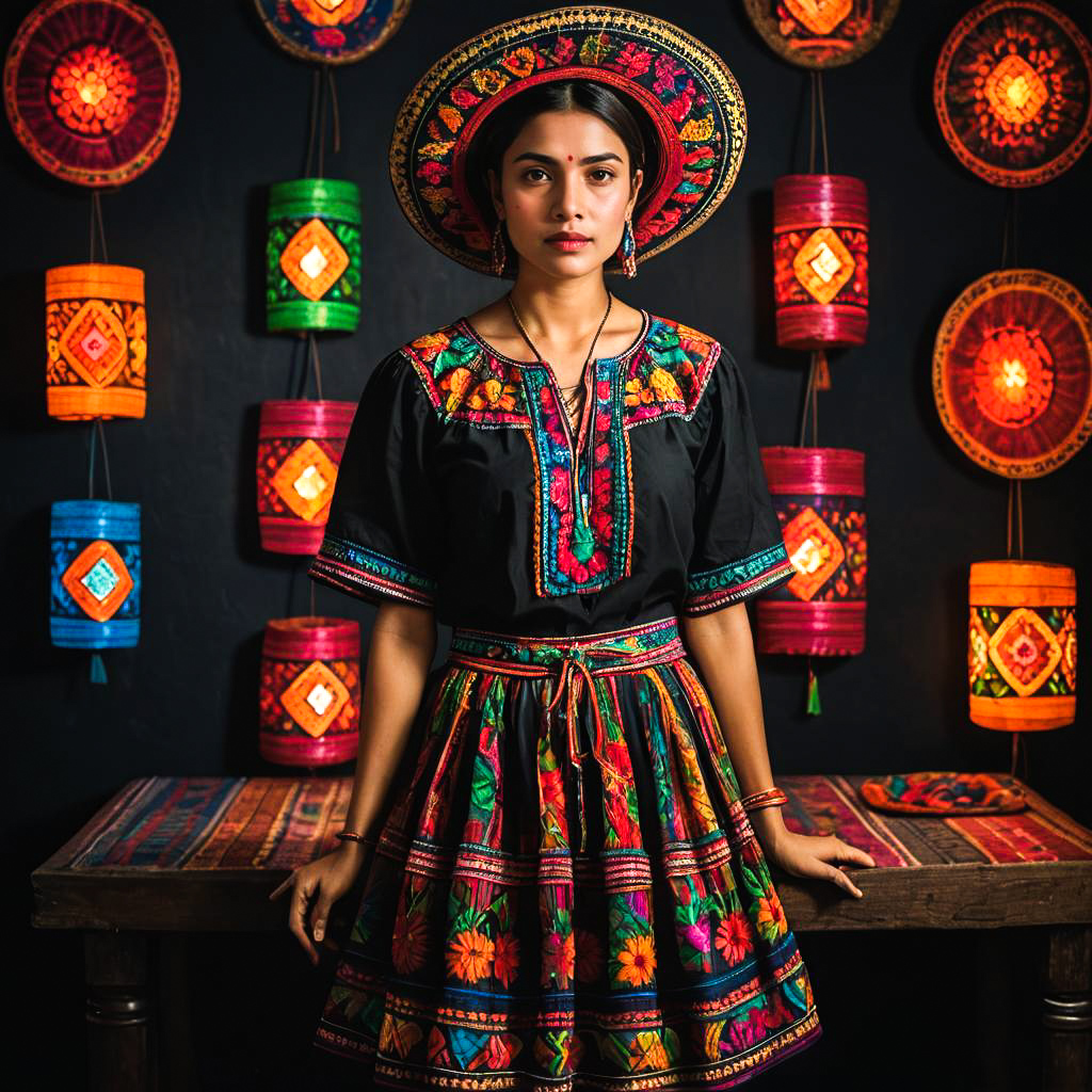 Vibrant Traditional Mexican Woman Portrait