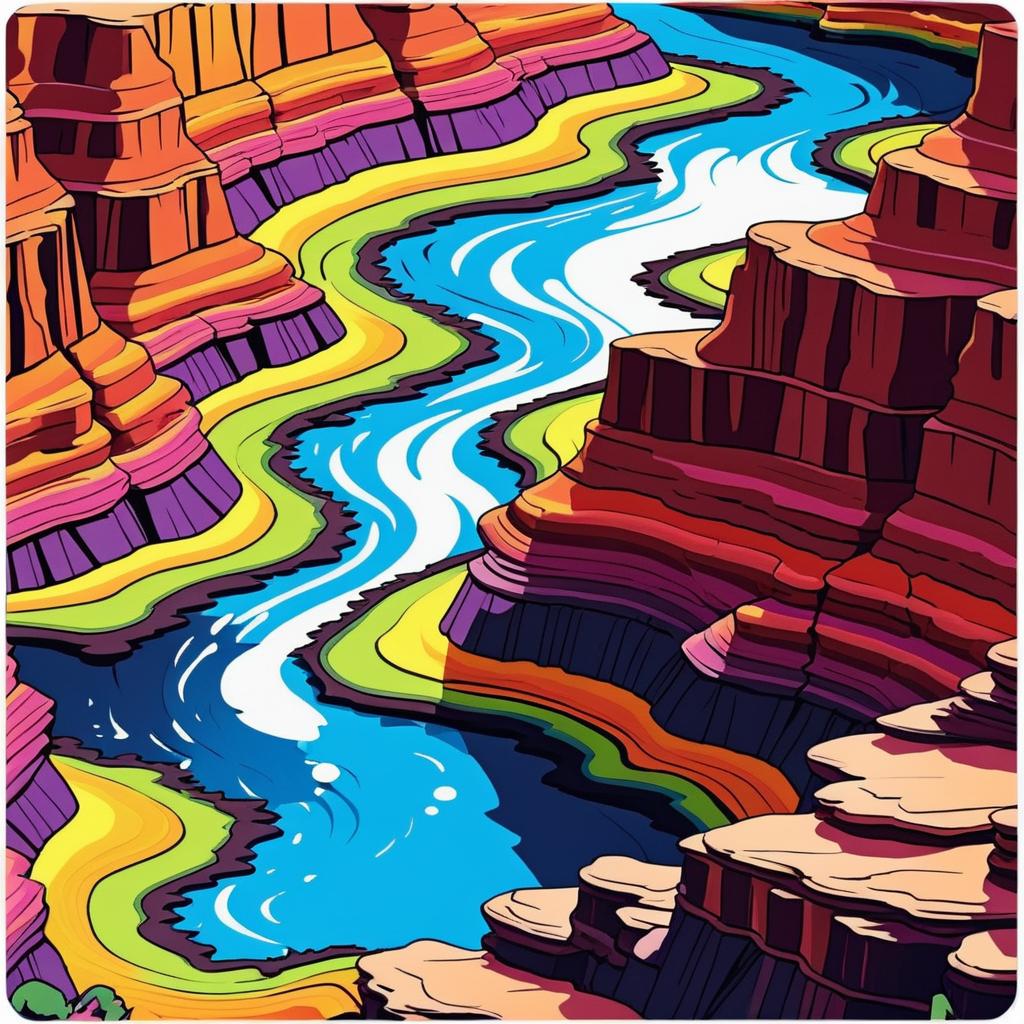 Vibrant Grand Canyon in Pixar Style