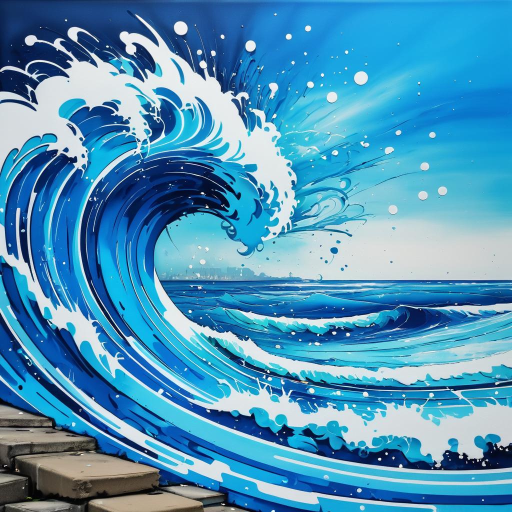 Vibrant Siren Graffiti Wave Art