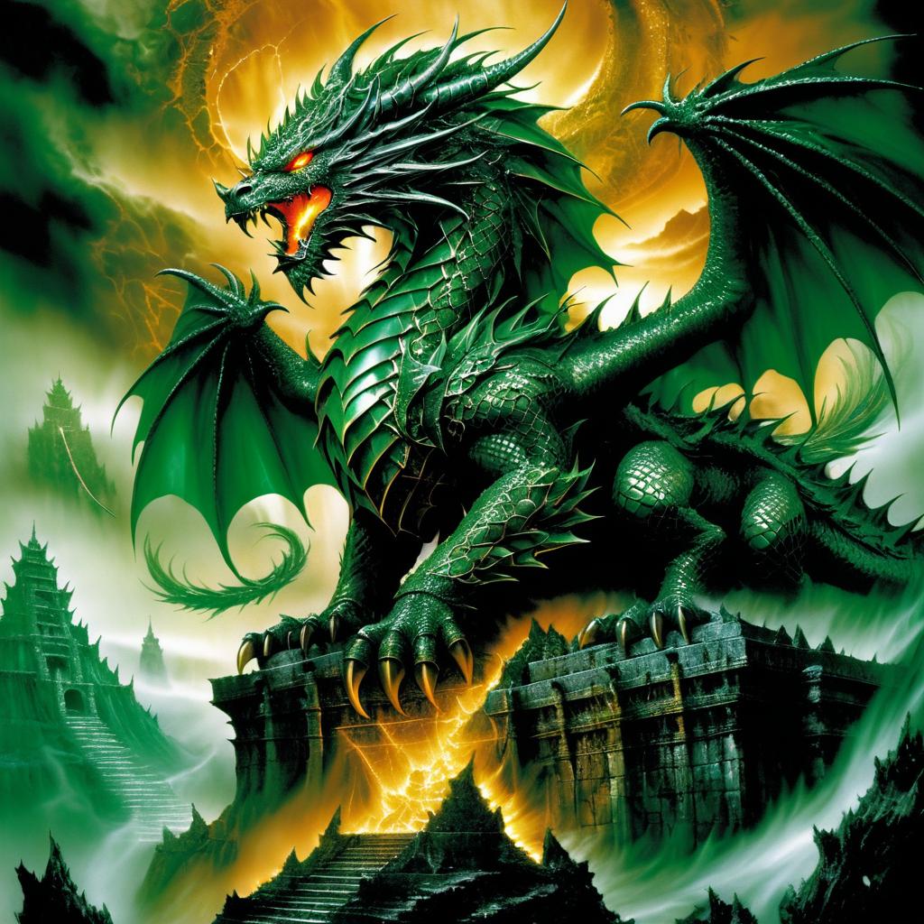 Fierce Dragon Above Skull Mountain