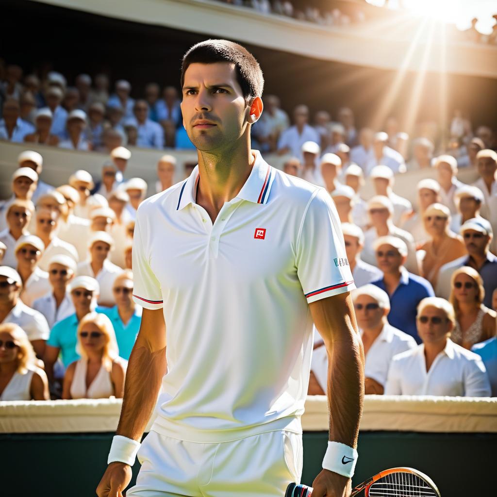 Relaxed Portrait of Novak Djokovic in Coliseum