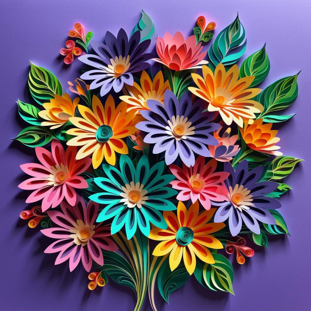 Hyperrealistic Paper Flower Bouquet Art