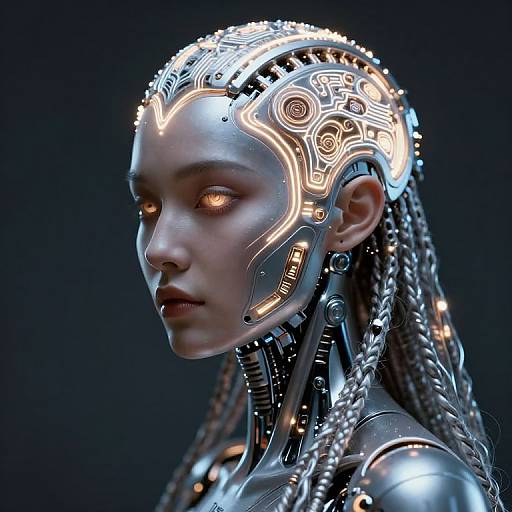 Futuristic Biomechanical Cyborg Goddess