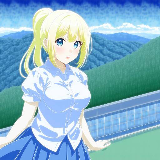 Illustration of Aoyama blue mountain, gochuumon wa usagi desu ka? in the style of Enjaku izuku