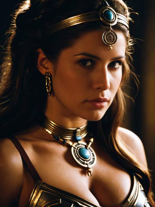 Close-Up of Woman in Slave Leia Costume