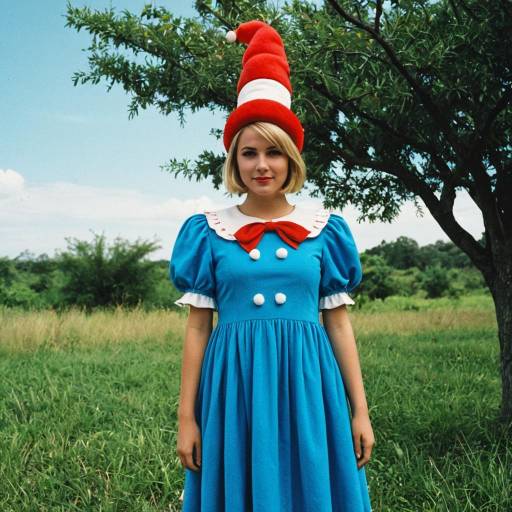 Woman in Blue Seuss-Inspired Costume Outdoors