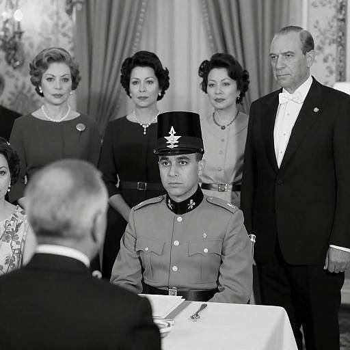 Black and White Formal Military Gathering