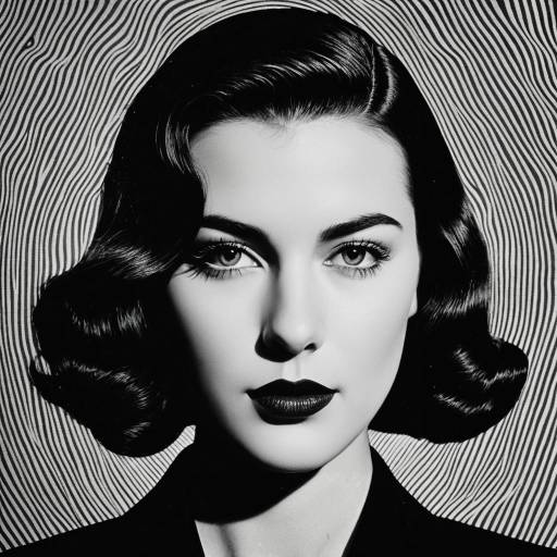 Vintage Film Noir Style Portrait of Woman