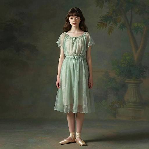 Reserved Shy Teen in Classic Prom Dress