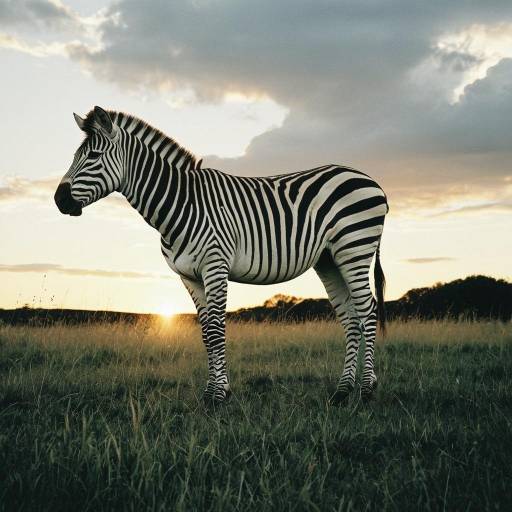 Side Profile of Zebra at Sunset