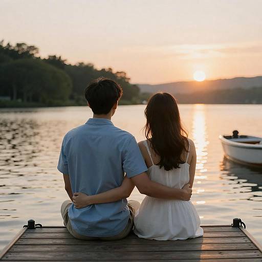 Romantic Sunset Photo on the Dock