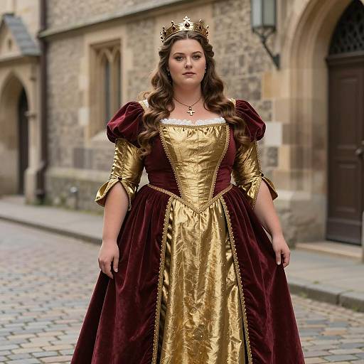 Plus Size Woman in Medieval Royal Costume
