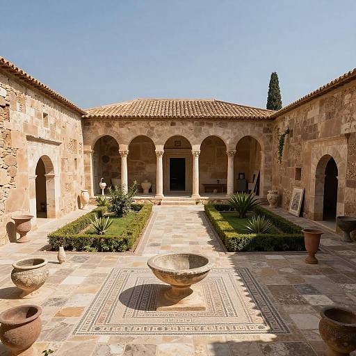 Detailed Roman Villa Layout Illustration