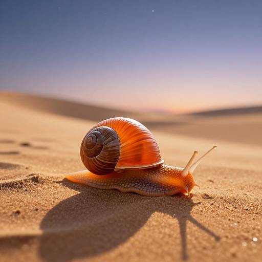 Whimsical Orange Snail on Dunes