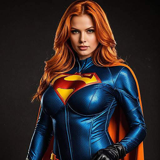 Dynamic Solo Superheroine in Bodysuit