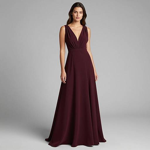 Timeless Elegance in Burgundy Gown