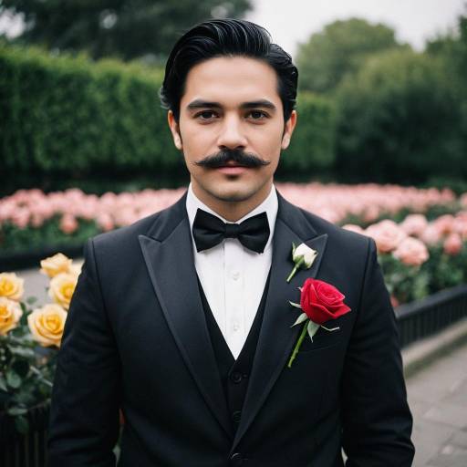 Elegant Man in Wedding Attire Outdoors