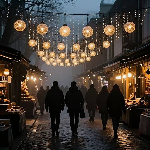 Ethereal Misty Marketplace Stroll