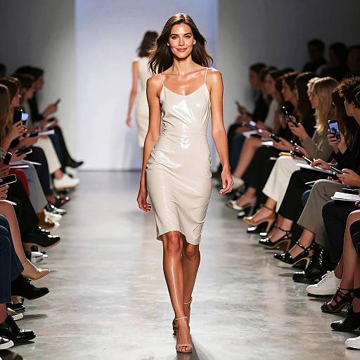 Female Model Walking on Fashion Runway