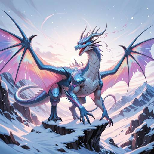 Twilight Dragon Gliding from a Cliff