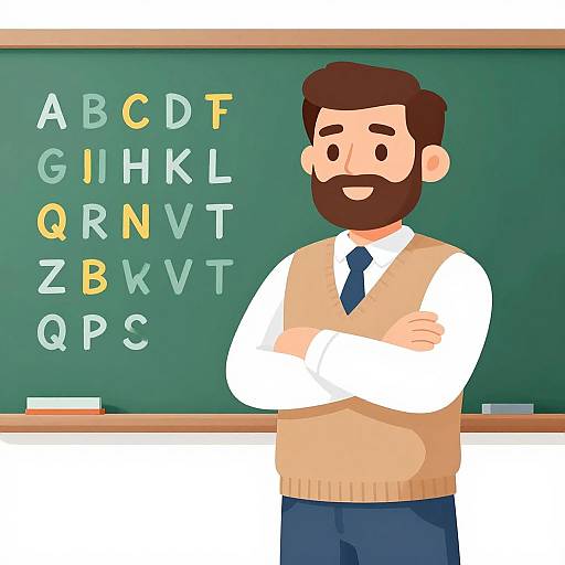 Confident Male Teacher Cartoon Clipart