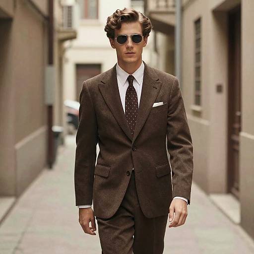 Retro Fashion Man in Alleyway