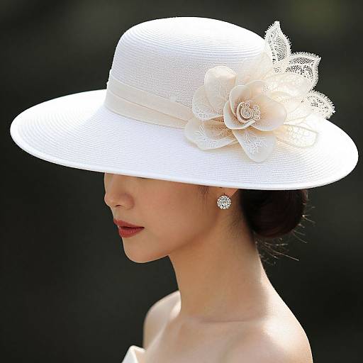 Elegant Woman in Wide-Brimmed Hat
