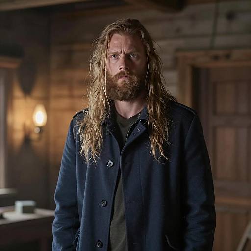 Portrait of a Focused Man in Rustic Setting