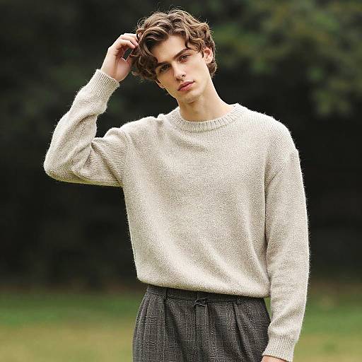 Man's Twist Out Hairstyle in Garden