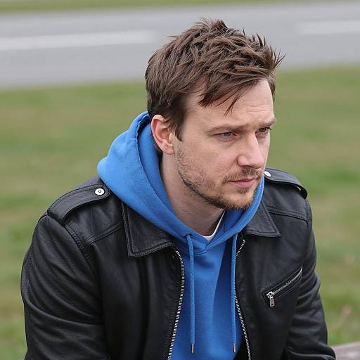 Portrait of Man in Leather Jacket