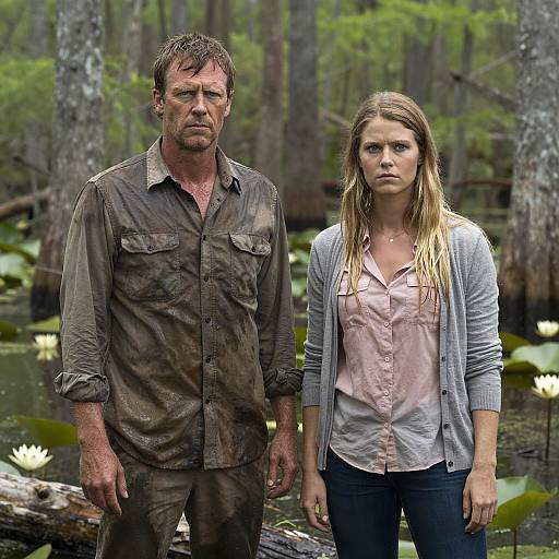 Swamp Portrait of Two Serious Figures