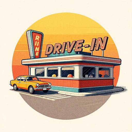Retro Drive-In Restaurant Art