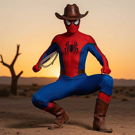 Cowboy Spiderman Costume Fusion