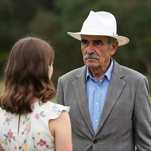 Elderly Man and Young Girl Portrait