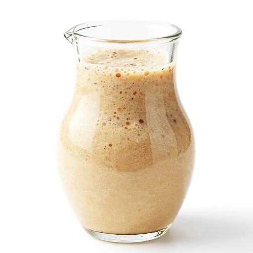 Creamy Nutty Smoothie in Glass Pitcher