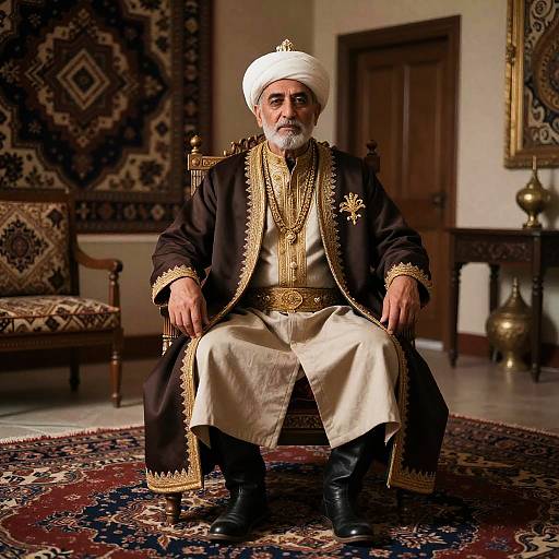 Qajar Aristocrat in Ornate Setting