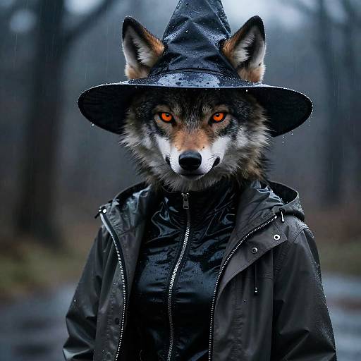 Photorealistic Furry Girl in Rain